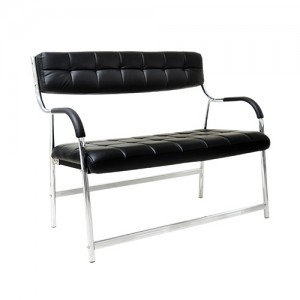 SOFA STARKEN PARA 2 PERSONAS EN PIEL BLACK (C-05-2)