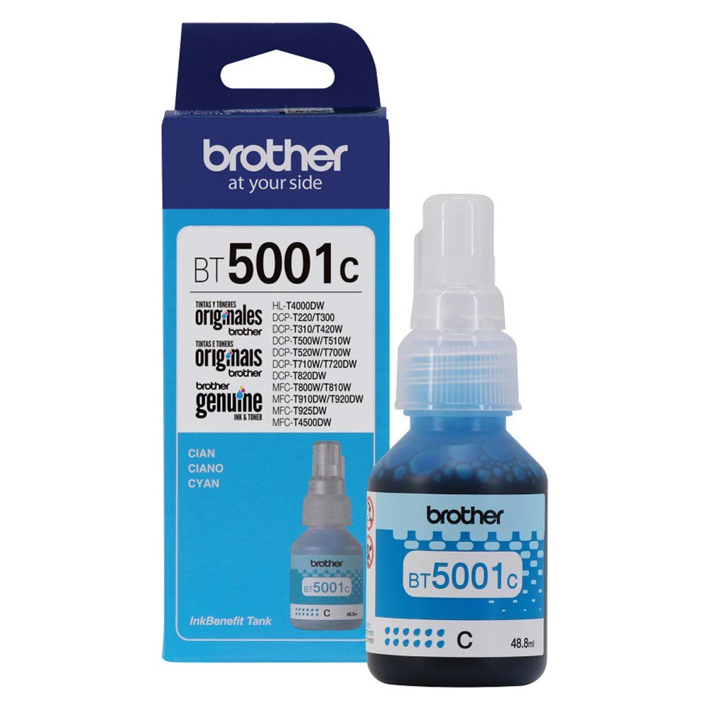 BOTELLA DE TINTA BROTHER PARA T810W/T510W/T710W/T910DW CYAN (BT5001C)