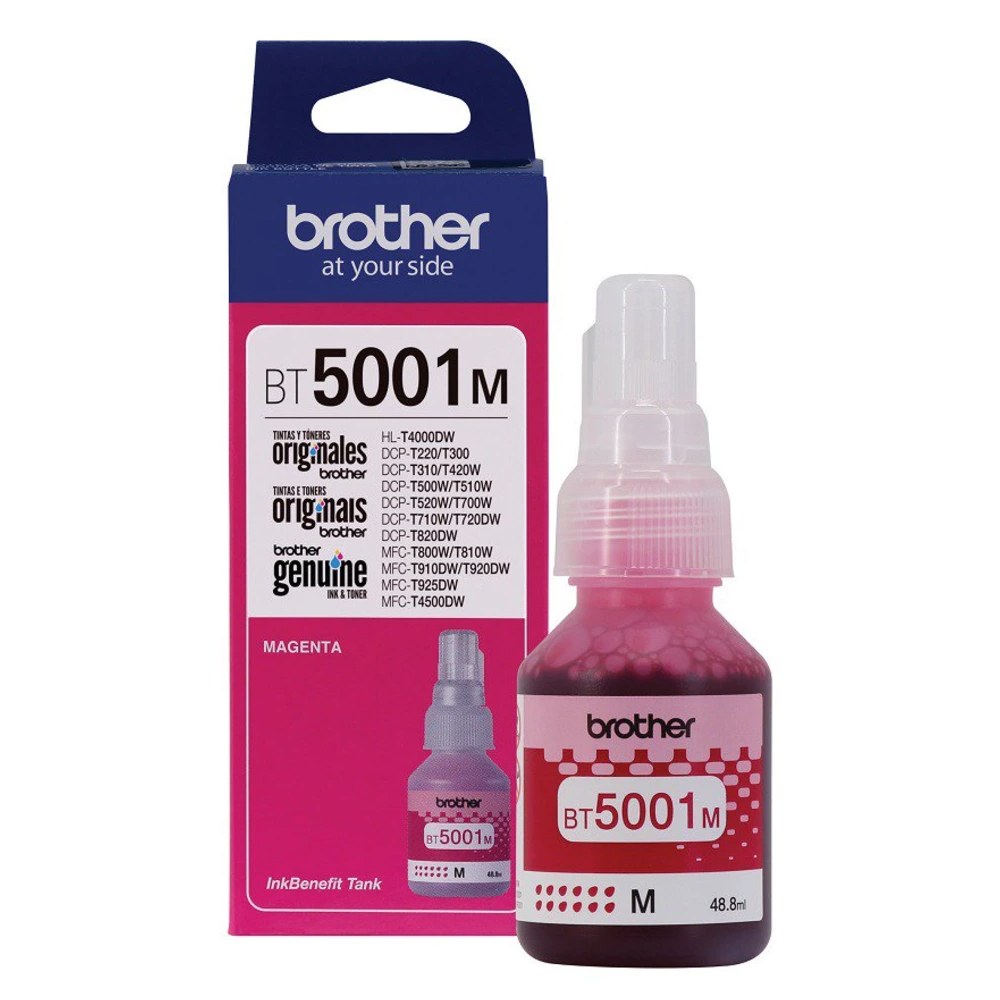 BOTELLA DE TINTA BROTHER PARA T810W/T510W/T710W/T910DW MAGENTA (BT5001M)