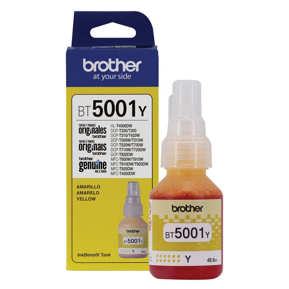 BOTELLA DE TINTA BROTHER PARA T810W/T510W/T710W/T910DW YELLOW (BT5001Y)