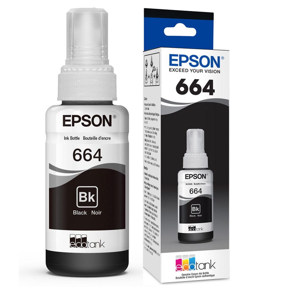 BOTELLA DE TINTA EPSON (#664) PARA L120/L210/L220/L380/L395/L575 BLACK (T664120)