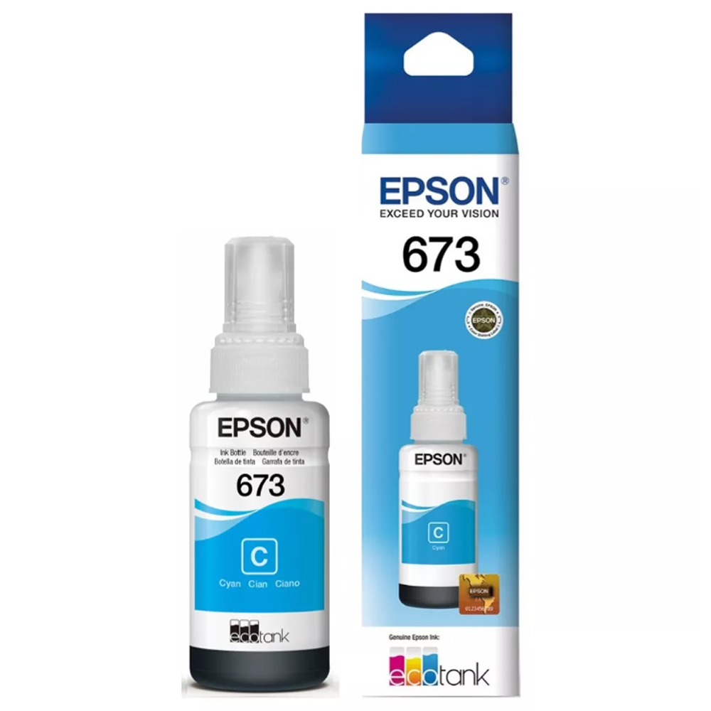 BOTELLA DE TINTA EPSON (#673) PARA L800/L810/L1800 CYAN (T673220)