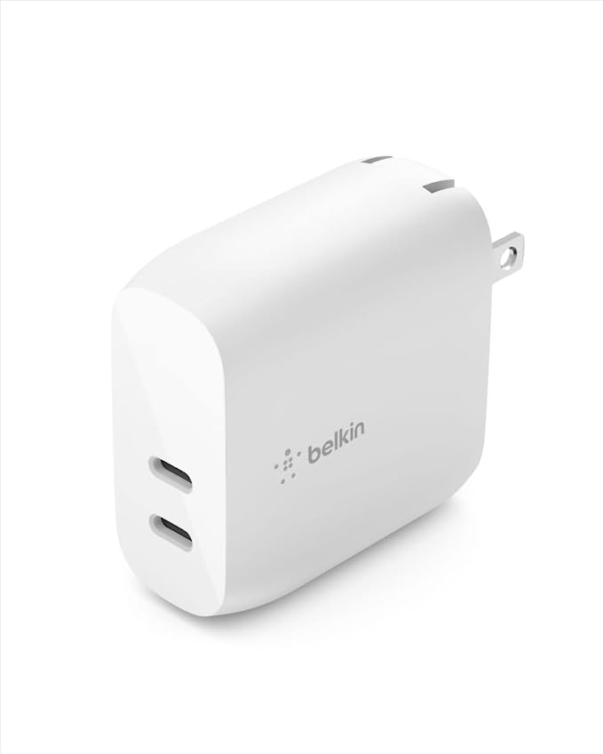 ADAPTADOR BELKIN CARGADOR DE PARED 40W AC DUAL USB-C WHITE (WCB006DQWH)