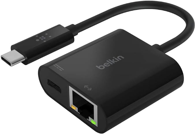 ADAPTADOR BELKIN USB-C TO ETHERNET - USB-C TO GBE 60W (INC001BTBK)