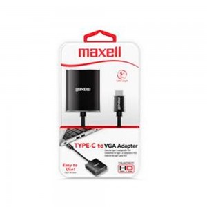 ADAPTADOR MAXELL USB-C MALE TO VGA FEMALE BLACK (347891)