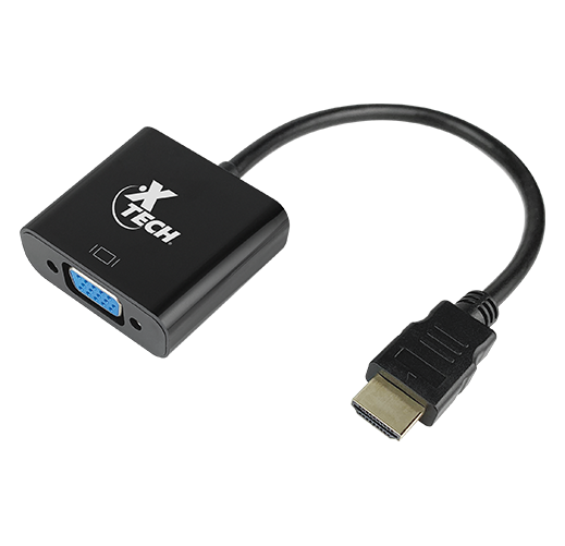 ADAPTADOR XTECH VIDEO HDMI MALE TO VGA FEMALE BLACK (XTC-363)