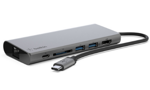 HUB BELKIN USB-C MULTI 6 PUERTOS (F4U092BTSGY)