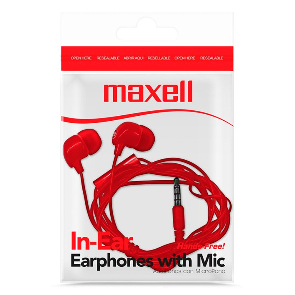 EARPHONES MAXELL IN-BAX AUDIO 3.5MM RED (347947)