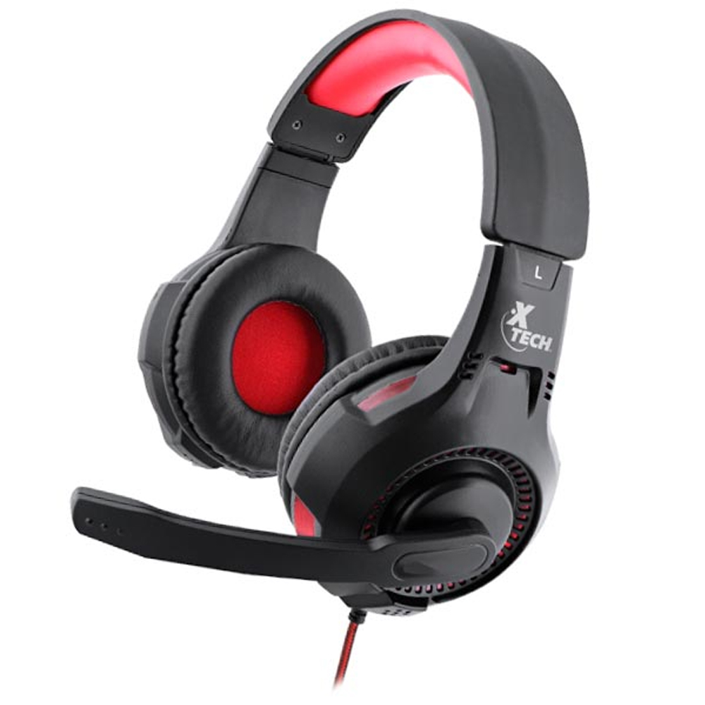 HEADSET GAMING XTECH  IXION WIRED AUDIO 3.5MM BLACK-RED (XTH-541)