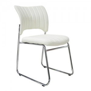 SILLA DE ESPERA STARKEN PU TUBO CROMADA-WHITE (B-08-1)