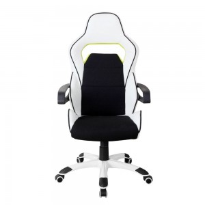 SILLA EJECUTIVA TECHNI MOBILI RACING-GAMING BLACK-WHITE (CH-2021-WHT)