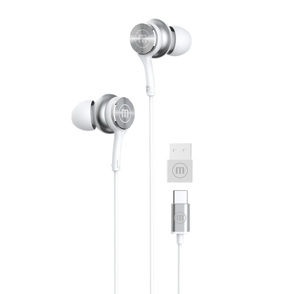 EARPHONES MAXELL XC1 WIRED USB-C + USB WHITE (348567)