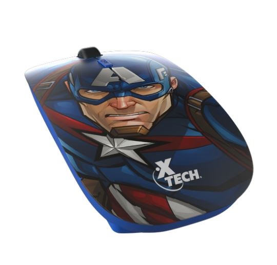 MOUSE XTECH OPTICO CAPITAN AMERICA WIRELESS BLUE (XTM-M340CA)