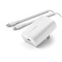 ADAPTADOR BELKIN WALL CHARGER 30W CON CABLE USB-C TO LGT WHITE (WCA005DQ1MWH-B5)