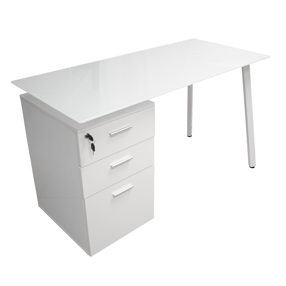 MUEBLE (PC) STARKEN GLASS TOP GLOSSY WHITE (CT-3567AN)