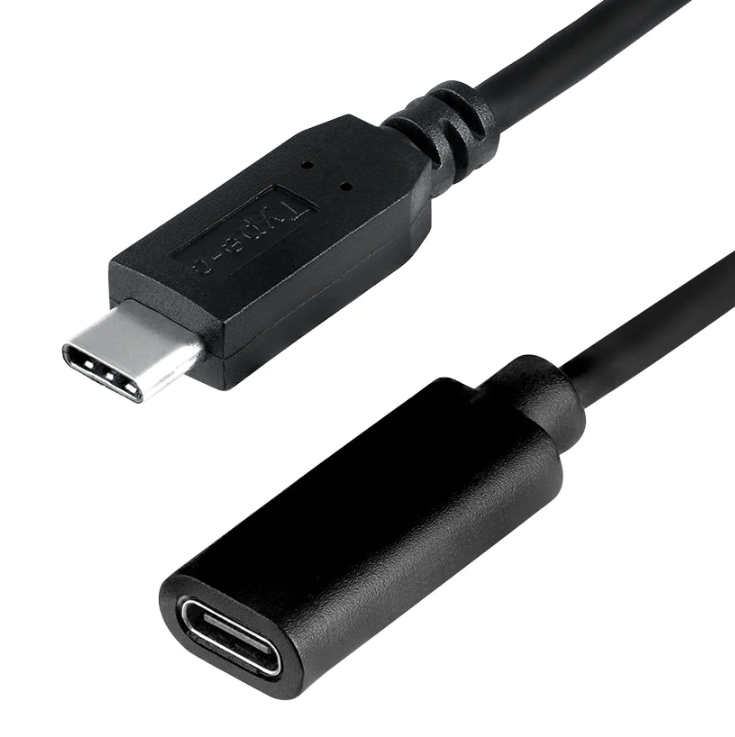 CABLE ARGOM 6FT USB-C MALE TO USB-C FEMALE BLACK (ARG-CB-0064)