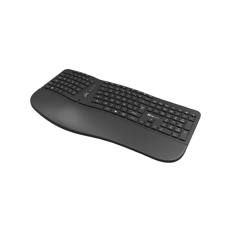 TECLADO KLIPX TRANSCEND PREMIUM ERGONOMICO SPA WIRELESS BLACK (KBK-530S)