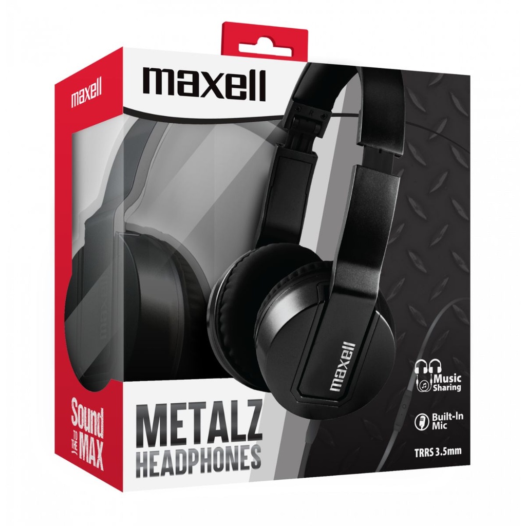 HEADPHONE MAXELL SMS-10 METALZ MID SIZE TUNGSTN (347966)