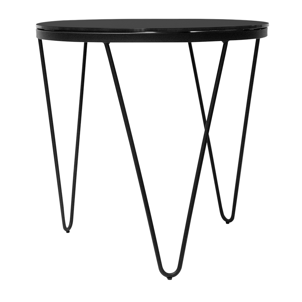 MESA DE CENTRO STARKEN GLASS TOP REDONDA BLACK (YF-19073T)