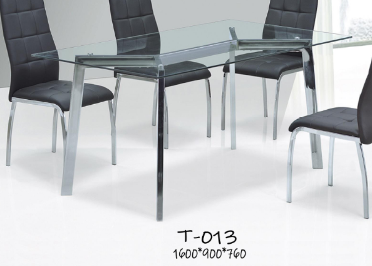 MESA DE CONFERENCIA STARKEN PARA 6 PERSONAS GLASS TOP 1.6M CLEAR (T-013)