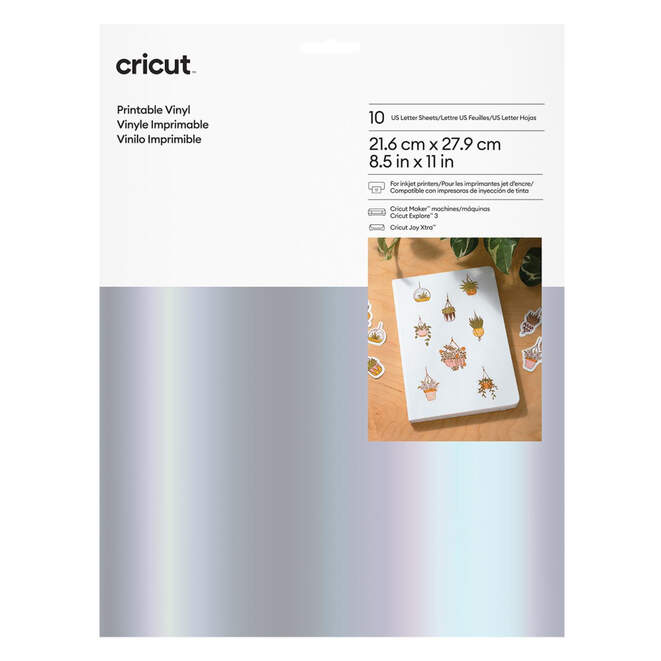 PAPEL VINILO CRICUT 8.5"x11" SILVER (PAQ10) (2010359)