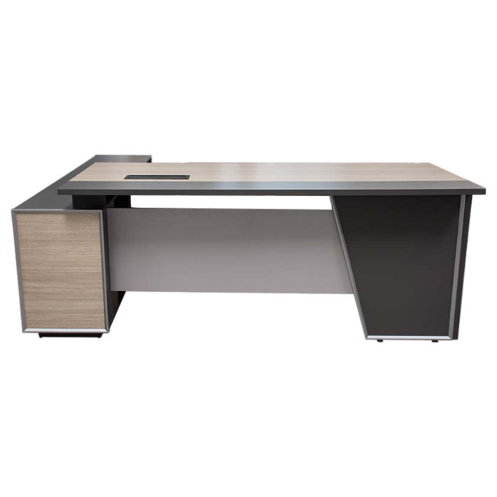 ESCRITORIO EJECUTIVO STARKEN MELAMINE 2.0M GREY-WOOD (M02-A2019R)