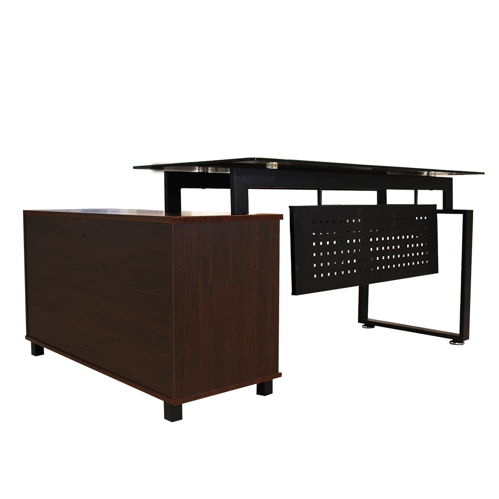 MUEBLE (PC) STARKEN GLASS TOP 1.6M BLACK (CT-3517A)