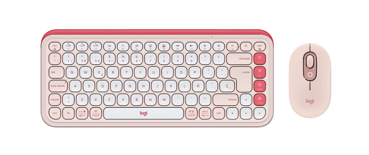 TECLADO/MOUSE LOGITECH POP ICON SPA WIRELESS ROSE (920-013053)