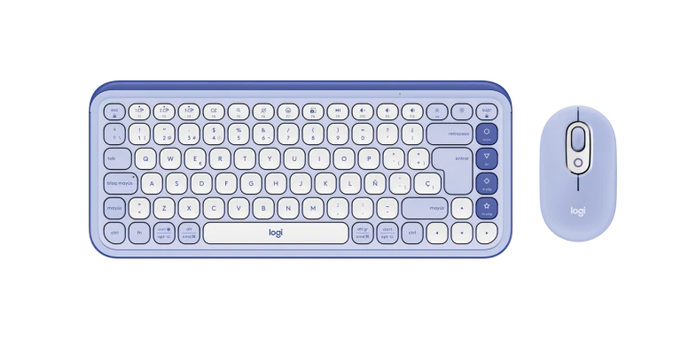 TECLADO/MOUSE LOGITECH POP ICON SPA WIRELESS LILAC (920-013054)