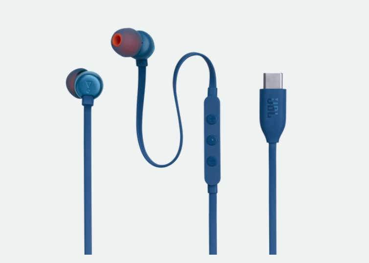 EARPHONES JBL TUNE 310C WITH USB-C BLUE (JBLT310CBLUAM)