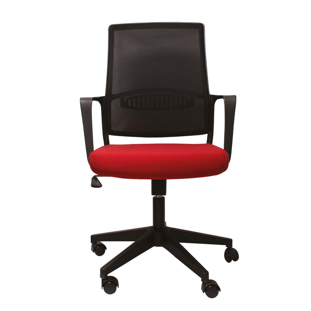 SILLA SEMI-EJECUTIVA STARKEN EN PIEL BLACK-RED (CM-B206BS-1)