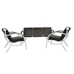 [SOFA128 ] SOFA STARKEN SET COMPLETO 1+1+3 PERSONAS PU FRAME-BLACK (805)