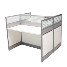 [WOR20] WORKSTATION STARKEN PARA DOS PERSONAS EN MELAMINA WHITE-GRAY (LB-H2B12)