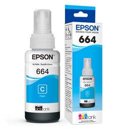 [CAR366] BOTELLA DE TINTA EPSON (#664) PARA 120/L210/L220/L380/L395/L575 CYAN (T664220)