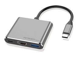 [ADA774] ADAPTADOR ARGOM USB-C TO HDMI-PD USB-C-USB 3.0 (ARG-UB-0181)