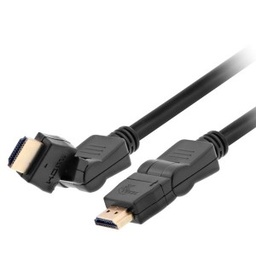 [CAB1180] CABLE XTECH 6FT HDMI PIVOTING/SWIVEL MALE TO MALE BLACK (XTC-606)