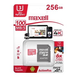 [MEM1047] MEMORIA SD MAXELL 256GB/UHS-3/MCSD-256U3/MICRO CON ADAPTADOR (348444)