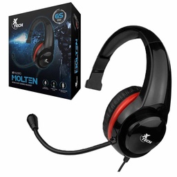 [HEA955] HEADSET GAMING XTECH MOLTEN MONOAURICULAR AUDIO 3.5MM BLACK-RED (XTH-520RD)