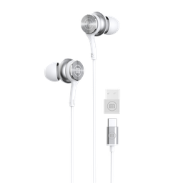 [EAR331] EARPHONES MAXELL XC1 WIRED USB-C + USB WHITE (348567)