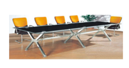 [MES180] MESA DE CONFERENCIA STARKEN 10 PERSONAS GLASS TOP BLACK 3.3M X 1.5M (H008)