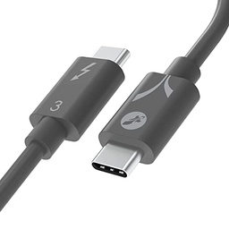 [CAB1842] CABLE SABRENT FAST CHARGER USB C TO THUNDERBOLT 3 CERTIFICADO BLACK (CB-T320)