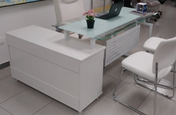 [MUE365] MUEBLE (PC) STARKEN GLASS TOP FULL WHITE (CT-3517A)