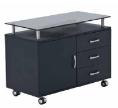 [CRE31] CREDENZA STARKEN GLASS TOP BLACK (S-10)