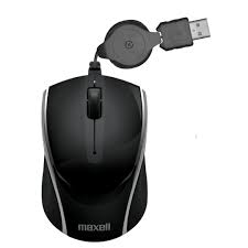 [MOU773] MOUSE MAXELL MOWR-000 OPTICAL RETRACTABLE USB BLACK (347058)