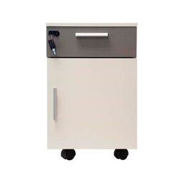 [ARC42] ARCHIVO STARKEN DE 1 GAVETA MÁS CABINA EN MELAMINE WHITE-GRAY (LB-H0101)