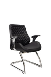 [SIL980] SILLA DE ESPERA STARKEN EN PIEL BLACK (YS-1107C)